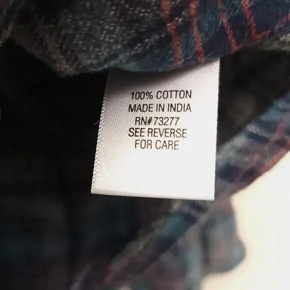 Sonoma Flannel Shirt Size Large Plaid Button Down Long Sleeve 100% Cotton Blue​ - Picture 6 of 6
